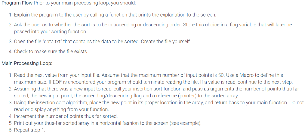In C programming, Example Let the input file contain the following numbers: