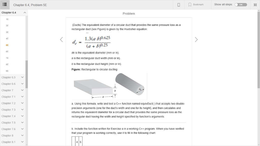 Please answer in c++, program used is codeblocks Chapter 6.4, Problem 5E