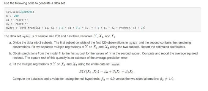  Solve using R language. n