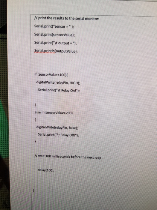 line. Control Relay base on Light Sensor llThese constants won't change. They're