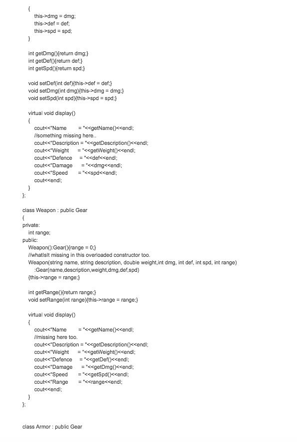 program i need help. 1. You are to implement the Consumables and
