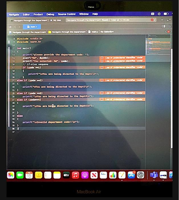  What is going wrong with my C code? I can't run