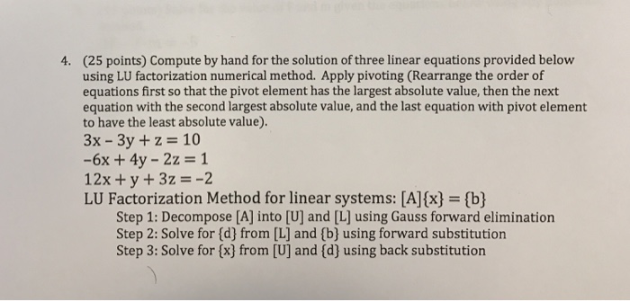  Please help with steps #4 Compute by hand for the solution