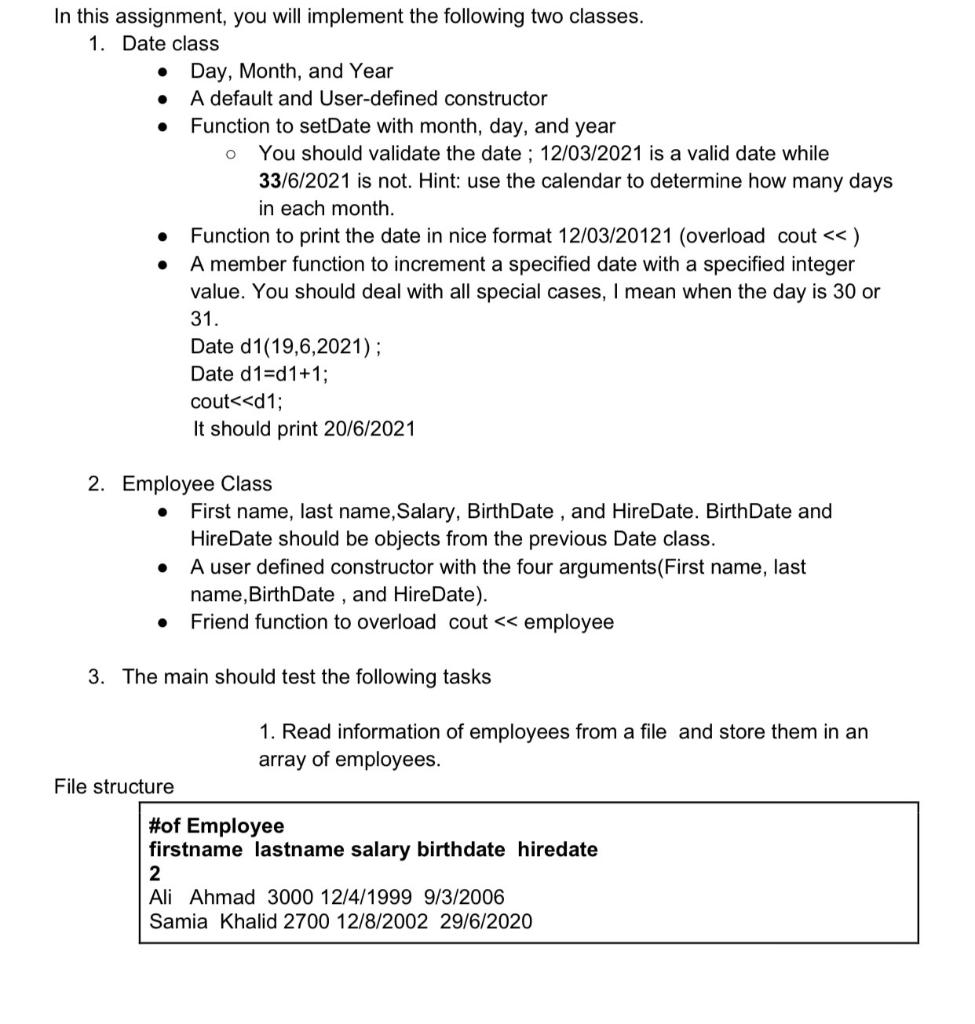 data structure the assignment : . O In this assignment, you will