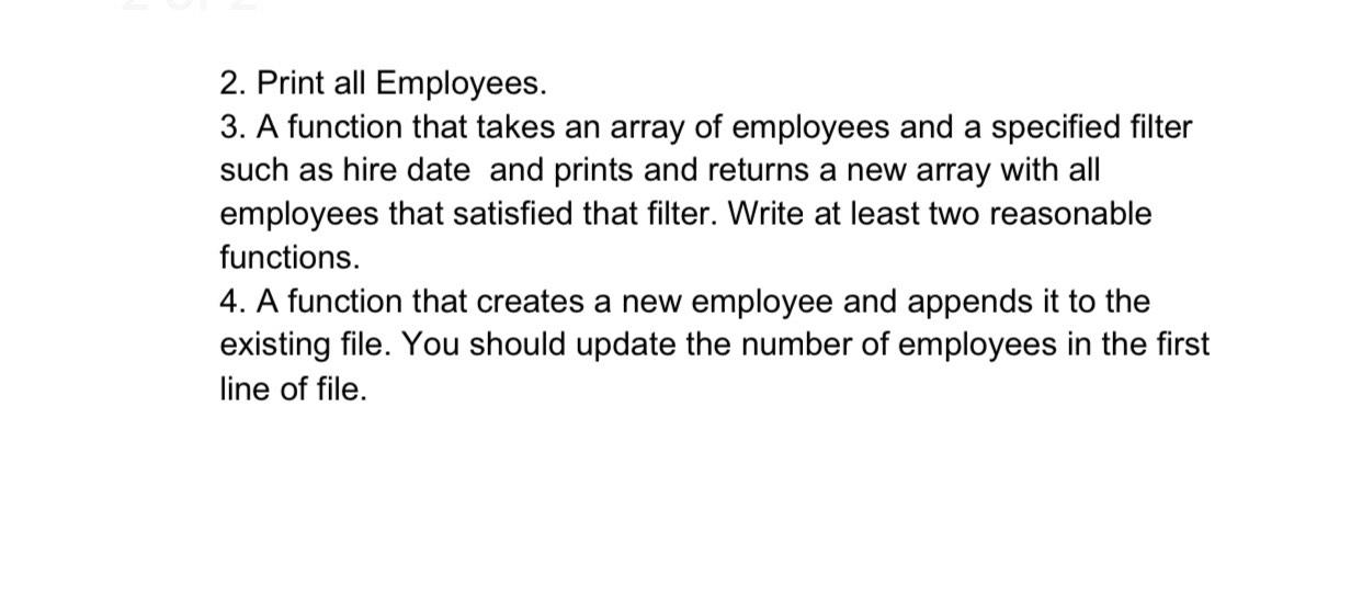 implement the following two classes. 1. Date class Day, Month, and Year