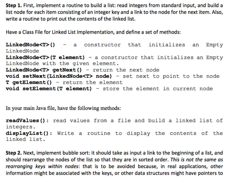  Step 1. First, implement a routine to build a list: read