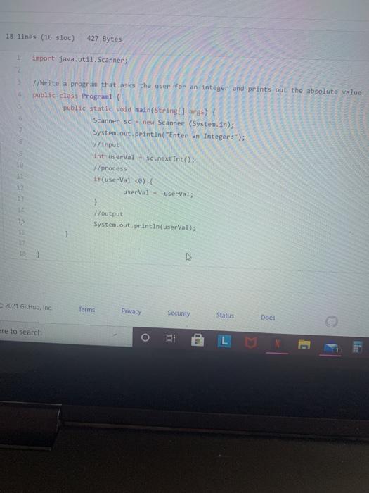  In Java 18 lines (16 sloc) 427 Bytes 1 import java.util.Scanner;