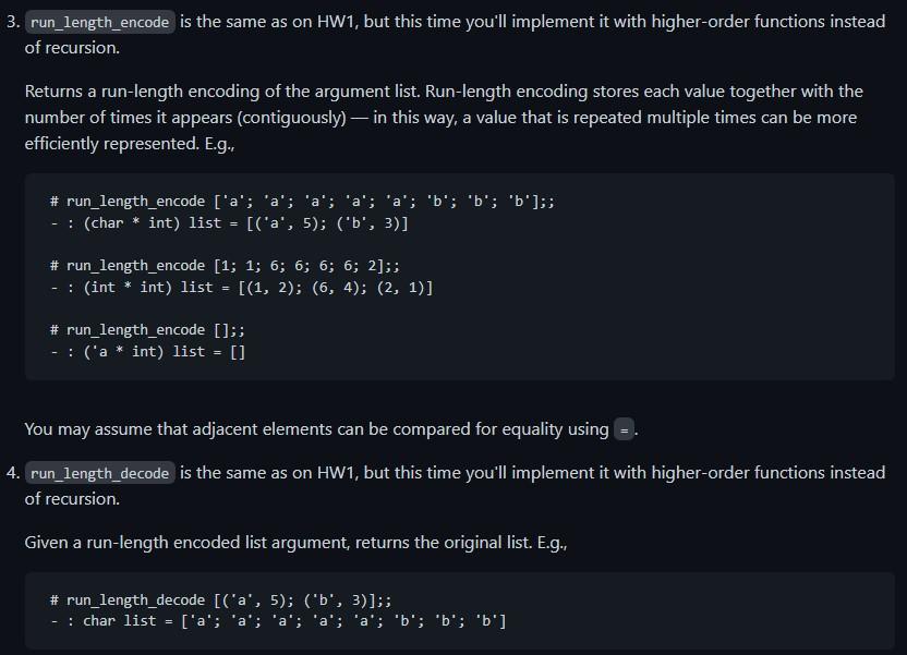 List.filter, List.fold_right, and List.fold_left. Please don't use any other built-in OCAML functions