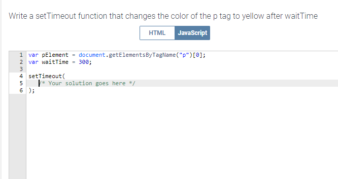  Write a set Timeout function that changes the color of the