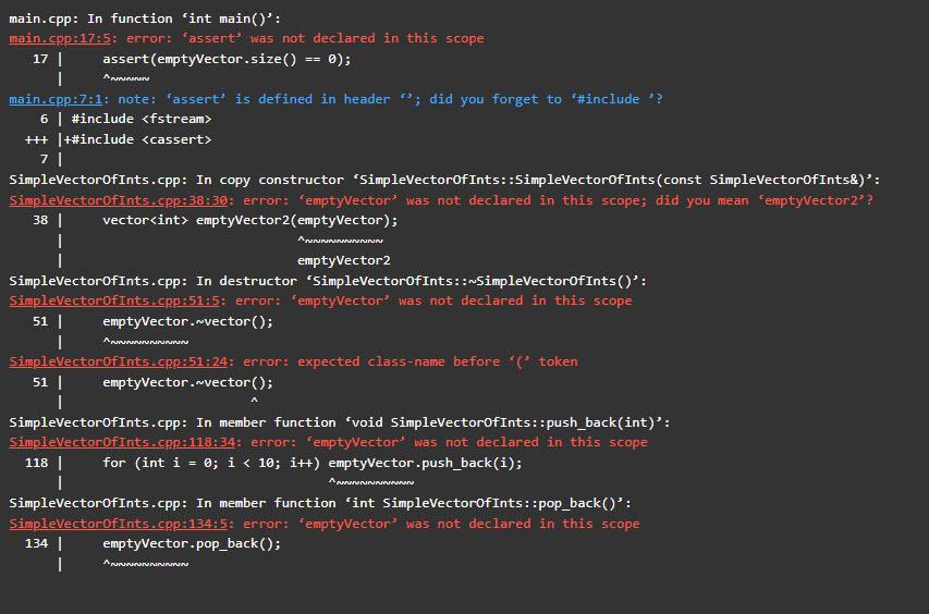 I am working on a c++ program that passes all the unit