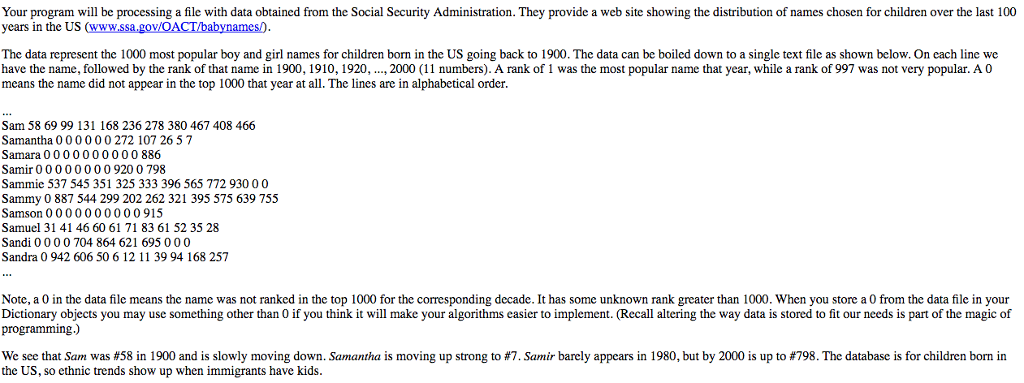 NEEDS TO BE IN PYTHON Your program will be processing a file