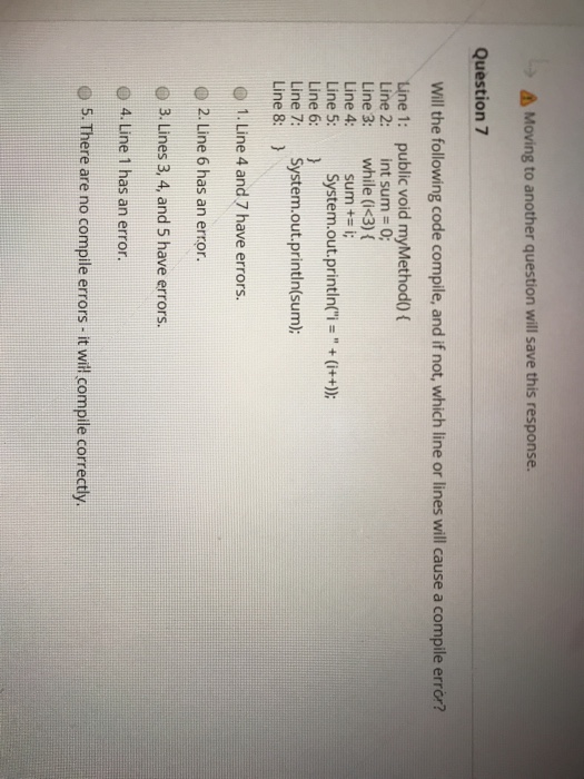 At run time, but the program does not stop or display that