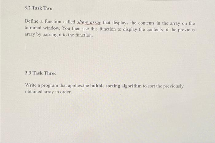 Using c++the two tasks is important 3.2 Task Two Define a function