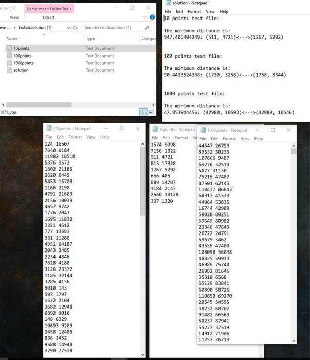 textbook). Your algorithm should input the coordinates of the points in the
