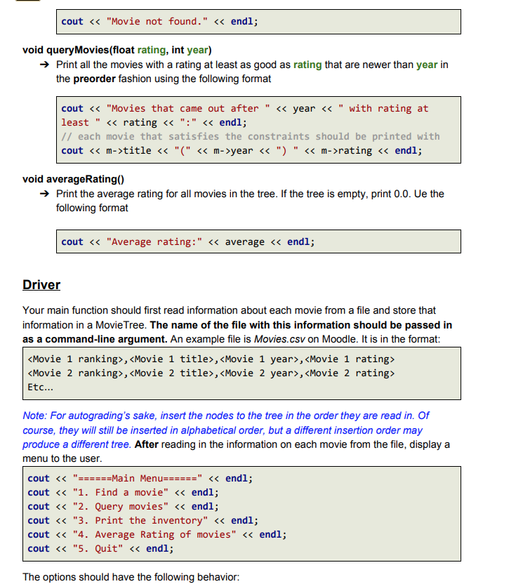 #include // MovieNode: node struct that will be stored in the MovieTree
