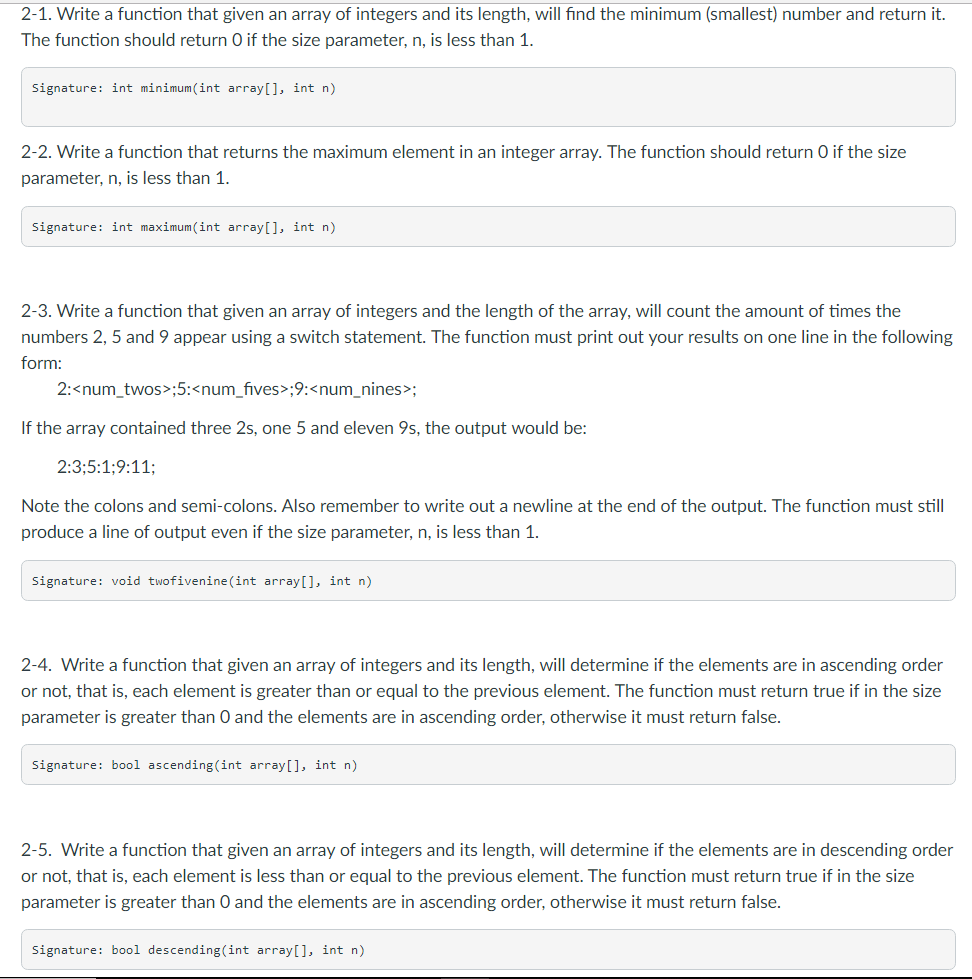 C++ programming ty so much for answering. 2-1. Write a function that