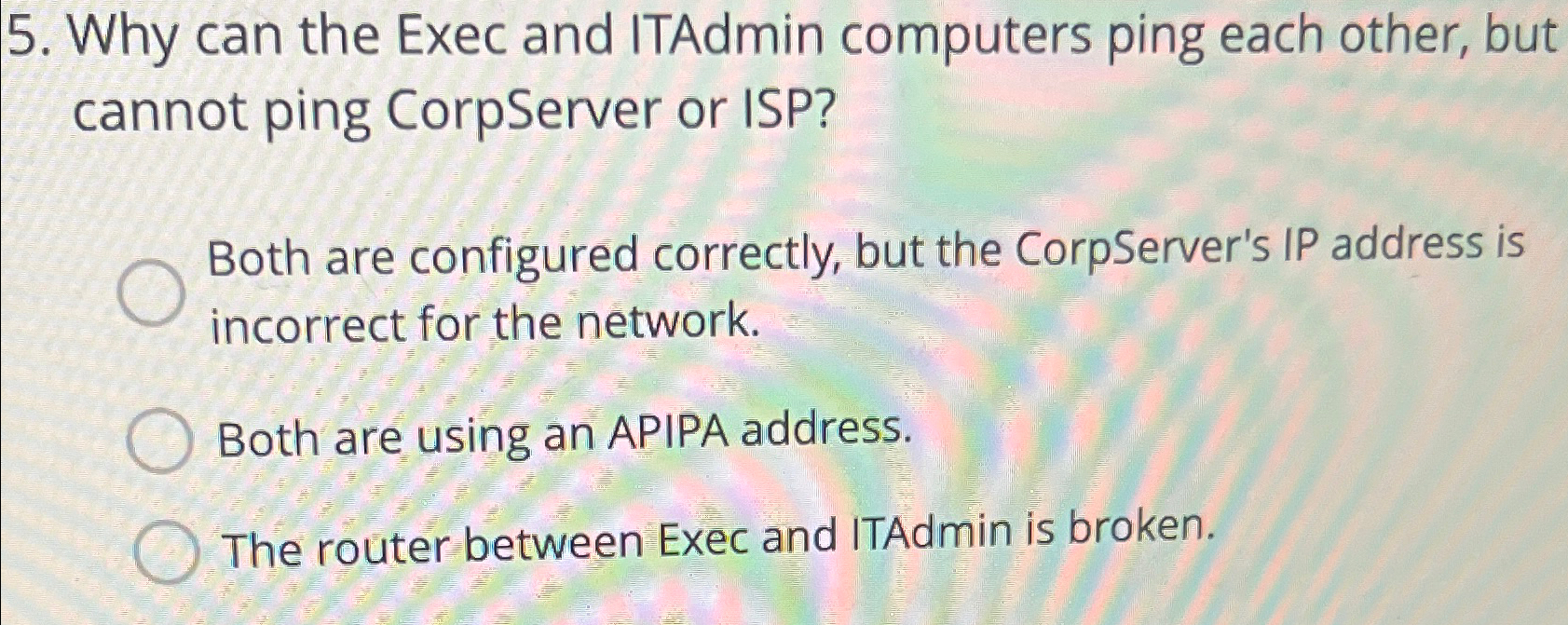  Why can the Exec and ITAdmin computers ping each other, but