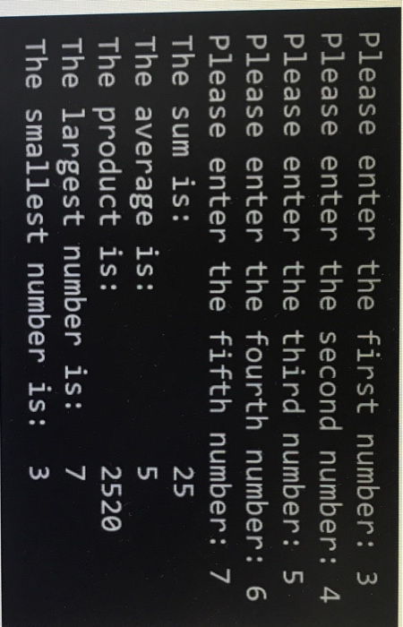 the largest and the smallest of the five numbers You cannot use