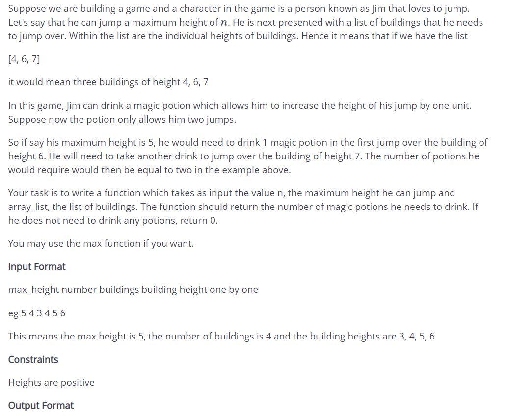 In python. Suppose we are building a game and a character in