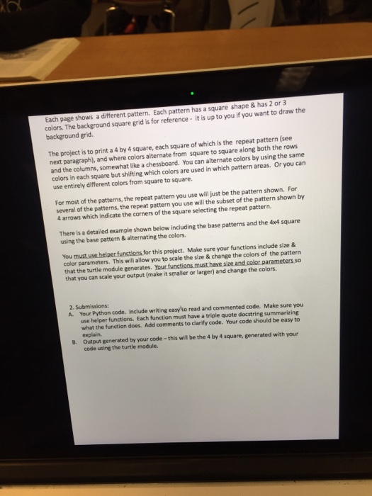  Each page shows a different pattern. Each pattern has a square