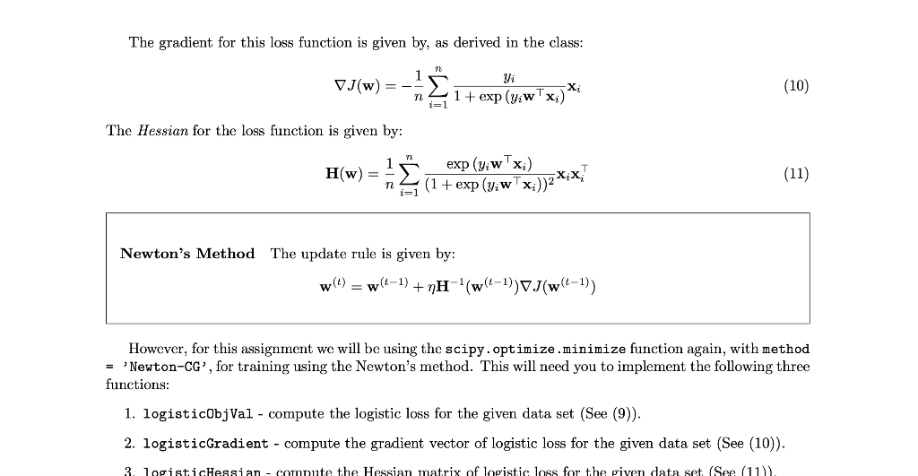 Learning (15 code + 5 report = 20 points) For this problem,