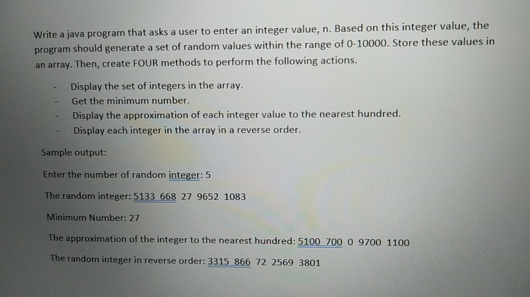  Write a java program that asks a user to enter an