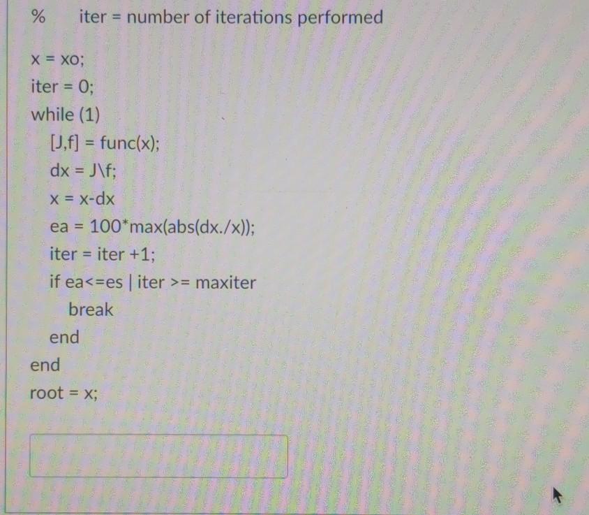 method with a stopping criterion of es = 0.0001 to solve the