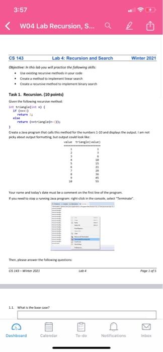 task 1 java lang 3:57 >> ) Create a Java program that