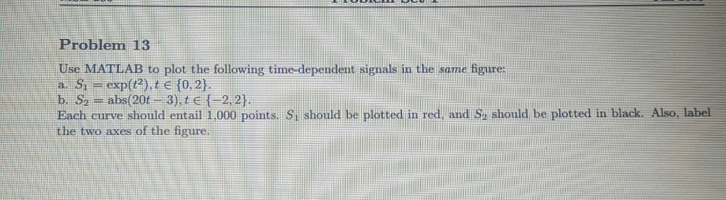 Problem 13 Use MATLAB to plot the following time-dependent signals in