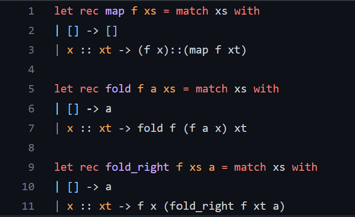 uniq function that is described below using ONLY map, fold, and/or fold_right