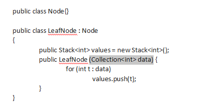array by value in to a leafnode class from main class. What