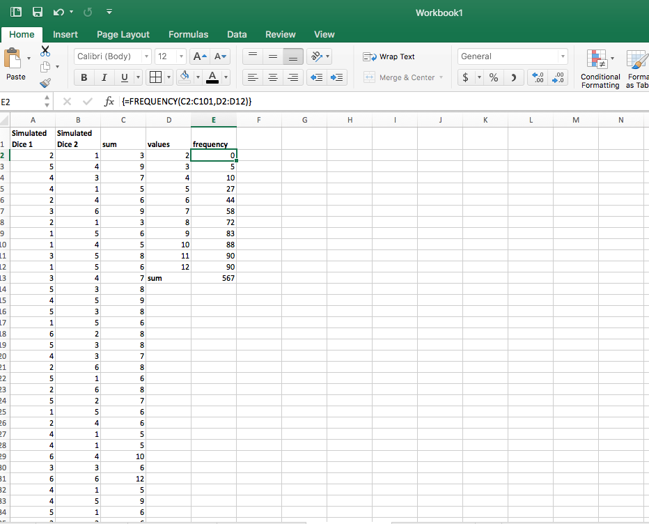 I am having trouble calculating the right frequency for data using