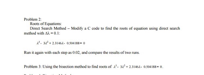  Direct Search Method - Modify a C code to find the