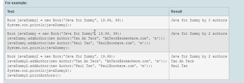 authors cannot be changed once a Book instance is constructed. Suppose that
