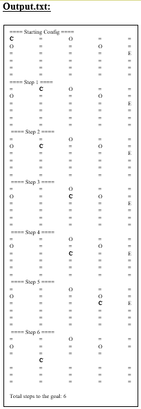 file is given to navigate the car from start to finish avoiding