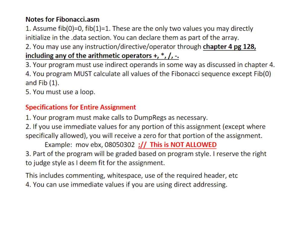 following array into the order shown. Use only MOV and XCHG to