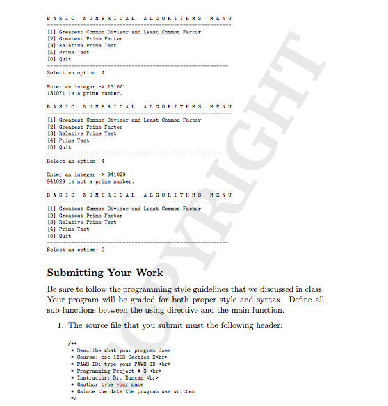 be carried out by functions. For now, all the functions will be