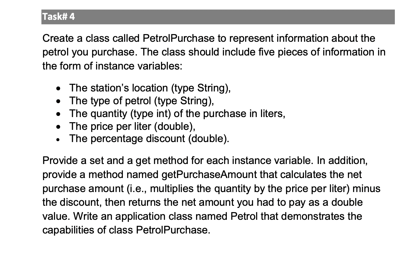 please give answer in java intelliJ IDEA CE . Create a class