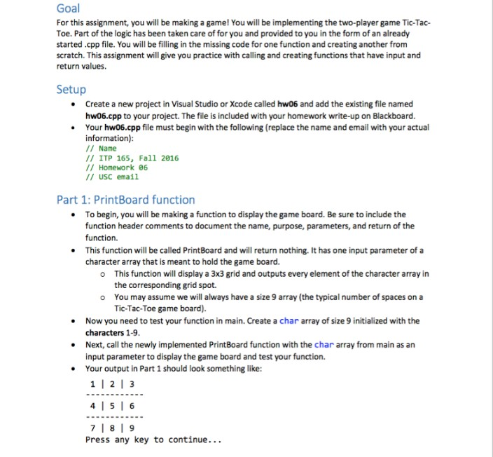Goal For this assignment, you will be making a game! You