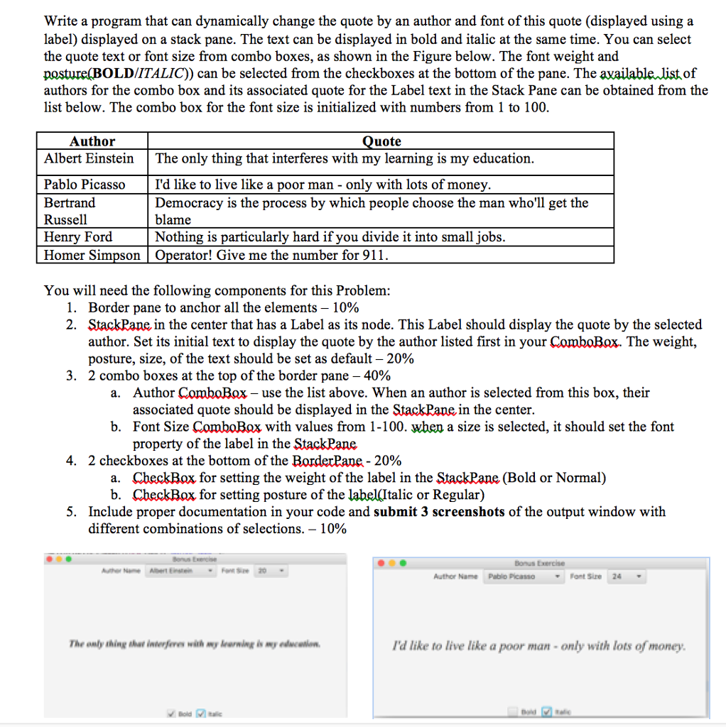  Java Write a program that can dynamically change the quote by