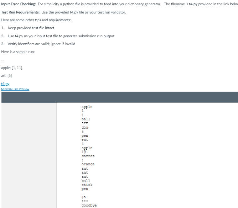 filename provided by the user, opens it and reads all of the