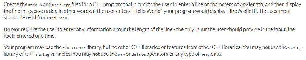 Create the main.h and main.cpp files for a C++ program that