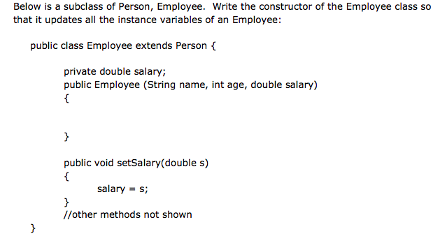 this version of the Person class below. public class Person private String