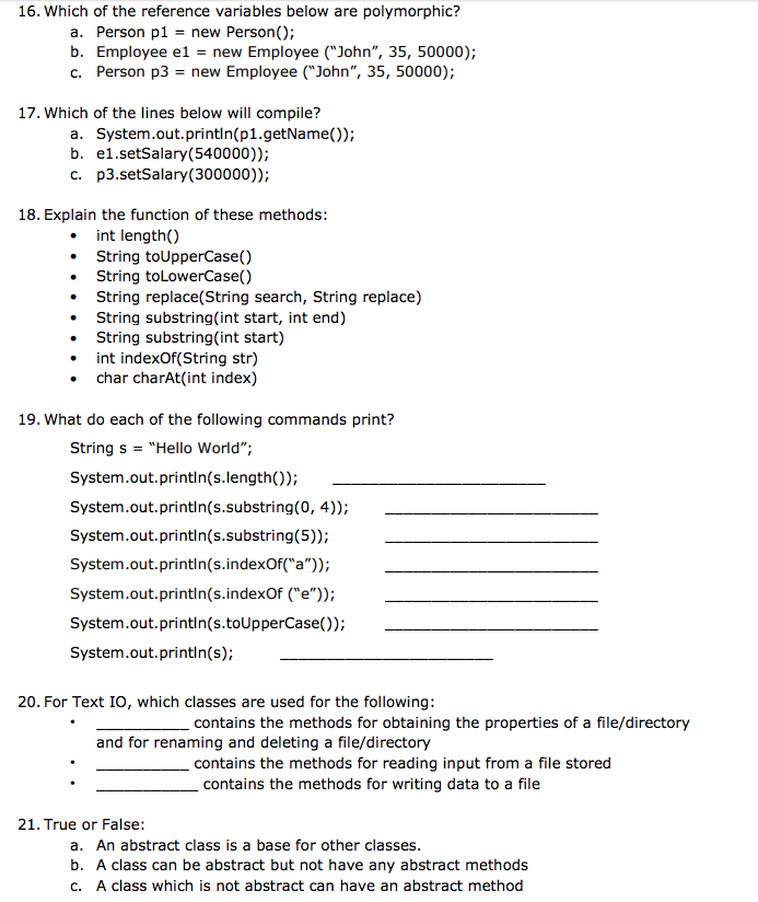 name; private int age; public Person ) //only has a default constructor