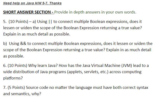  a) Using || to connect multiple Boolean expressions, does it lessen