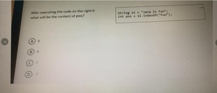 output? String objava is nice" System.out.print (obj.charAt(2) "*" obj.substring, 7). vis is