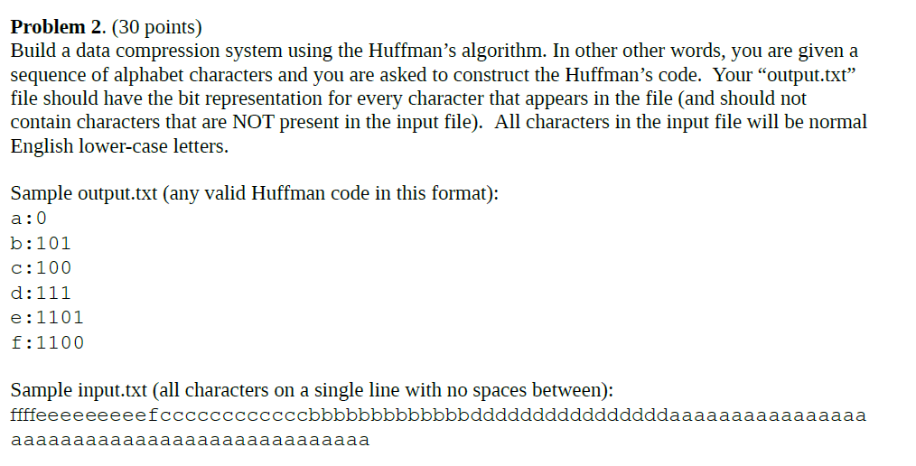  use python to write the code. Problem 2. (30 points) Build