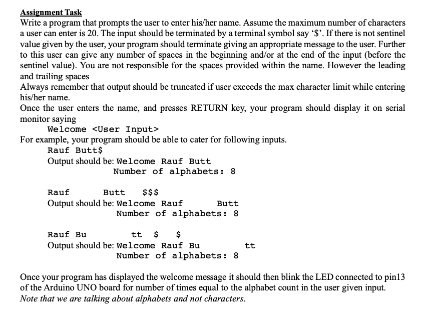 assignment 1 Assignment Task Write a program that prompts the user to