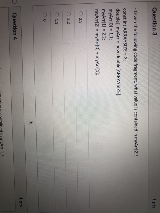 pts -Which of the following correctly declares an array of real numbers