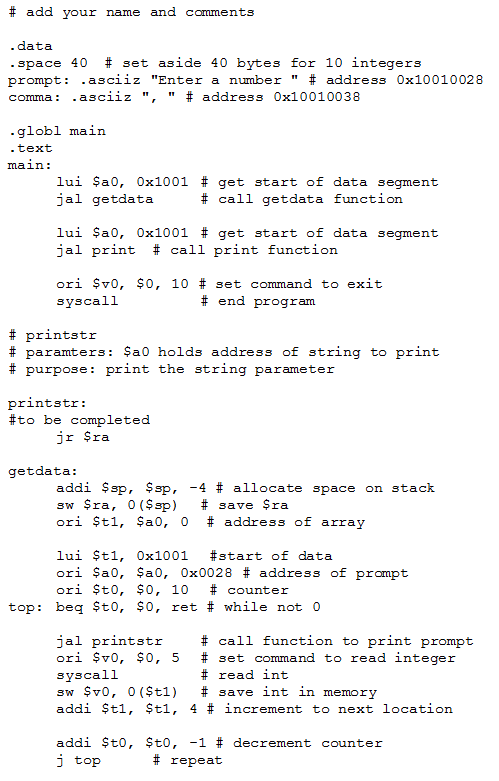 need to be completed. I will list the instructions and then the